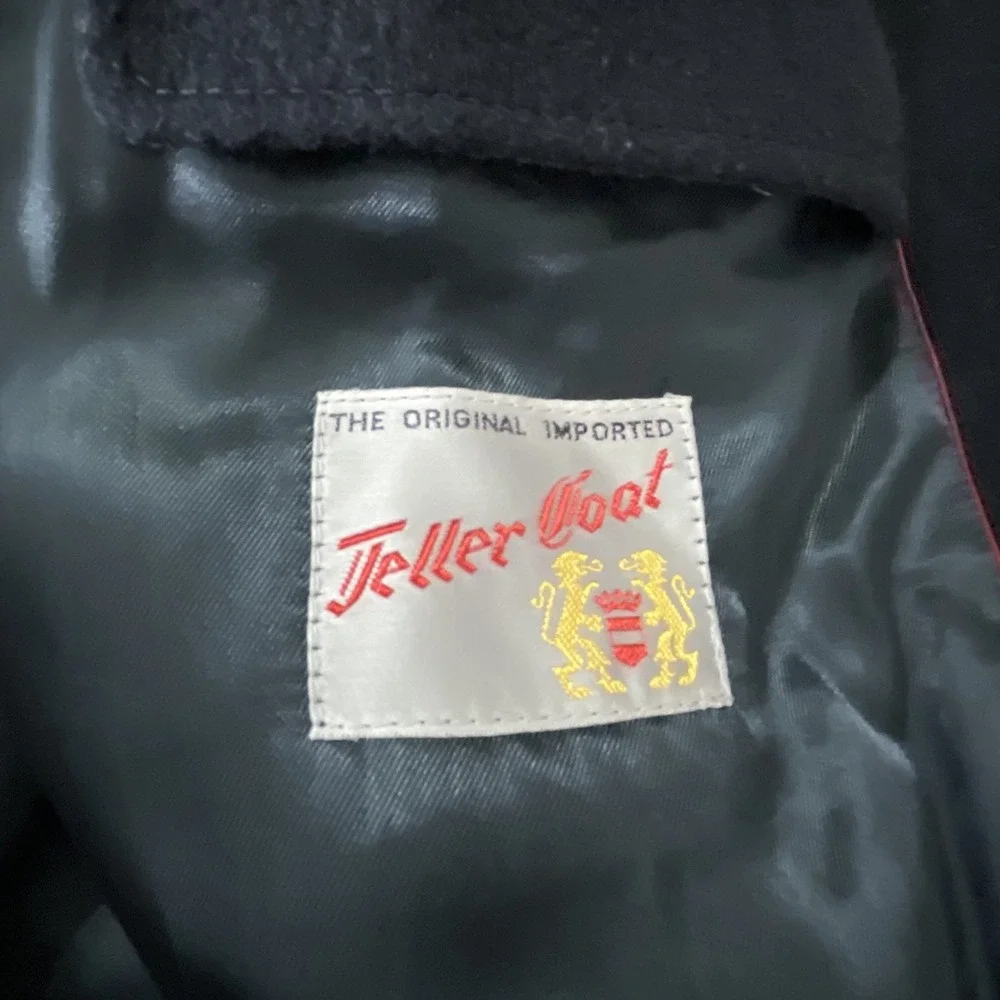 Vintage Teller Black Cutaway Morning Coat 52 R Tailcoat Wool Gold Buttons Jacket